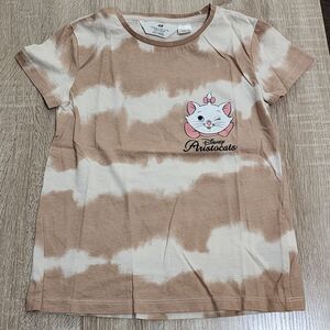 H&M Girls Disney The Aristocats Brown Tie Dye Effect Marie T-shirt Size 6x/7 NEW